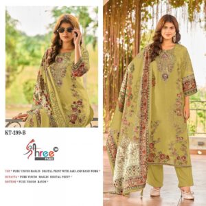 shree fabs kt 299 hit design viscose muslin pakistani suit in wholesale surat