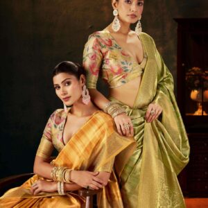 shubh shree creation pallavi vol 5 series 5001 to 5009 tusser silk gorgeous look sarees in wholesale surat