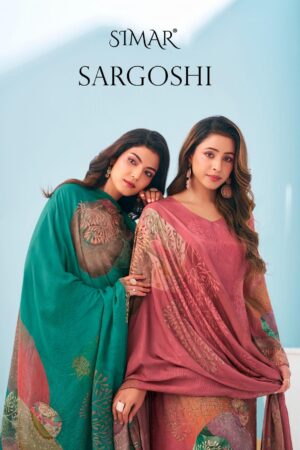 simar glossy sargoshi series 8192 A to 8192 D viscose muslin trendy salwar kameez in wholesale surat