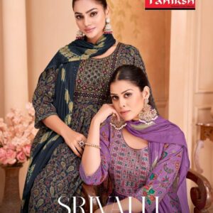 taniksh srivalli vol 4 series 4001 to 4008 amazing capsule foil print fully stitch suit in wholesale surat