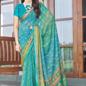 vallabhi prints bindiya vol 5 series 152198 to 152203 pretty look moss georgette sarees in wholesale surat