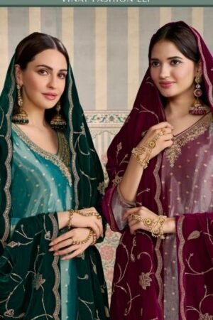 vinay kuleesh sarita series 76921 to 76924 kanjivaram silk jacquard salwar kameez in wholesale surat