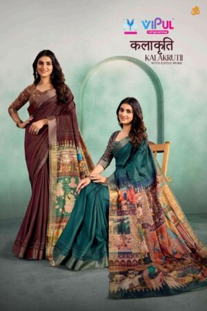 vipul kalakruti series 90900 to 90905 soft silk pretty look saree in wholesale surat