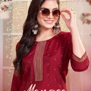 aanchi monaco series 1001 to 1005 roman silk readymade pretty look long kurti in wholesale surat