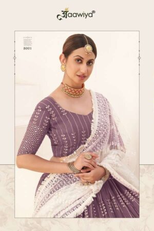 aawiya siya vol 1 8001 georgette lavendar lehenga