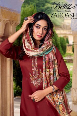 belliza designer zarqash vol 13 series 926001 to 926006 jam classic look salwar kameez in wholesale surat