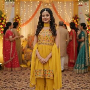 dt devi 3893 georgette fully stitch combo sharara kids suit in wholesale surat