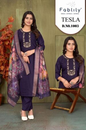 fablily tesla series 1001 to 1006 berline silk fully stitch womens indian salwar kameez set in wholesale surat