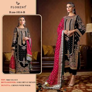 FLORENT™️ D NO- 1014  AB 9000 VELVET WITH HEAVY EMBROIDERY SUIT IN WHOLESALE SURAT