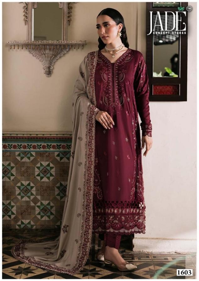 jade bin saeed heavy luxury vol 16 series 1601 to 1606 lawn cotton modern pakistani salwar kameez in wholesale surat 4 2025 12 01 17 13 24 jade bin saeed heavy luxury vol 16 series 1601 to 1606 lawn cotton modern pakistani salwar kameez in wholesale surat Rehmat Boutique jade bin saeed heavy luxury vol 16 series 1601 to 1606 lawn cotton modern pakistani salwar kameez in wholesale surat - Image 5