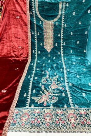 pr anita viscose makhmal velvet trendy winter suits in wholesale surat