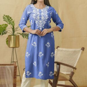 Psyna chikankari fancy rayon wholesale chikankari kurti