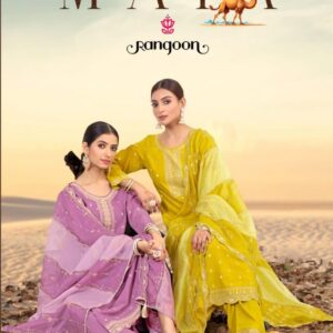 rangoon maya series 5861 to 5864 viscose jacquard readymade stylish suit in wholesale surat