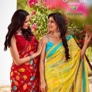 sanskar tex paro series 51001 to 51008 prints bember georgette pretty look saree in wholesale surat