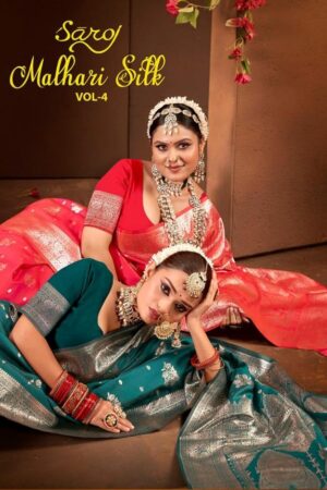 Saroj Malhari silk vol.4 series 1001 to 1006 50*600 silk saree in wholesale surat