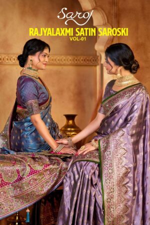 Saroj Rajyalaxmi satin saroski vol.1 series 1001 to 1004 Satin silk saree in wholesale surat