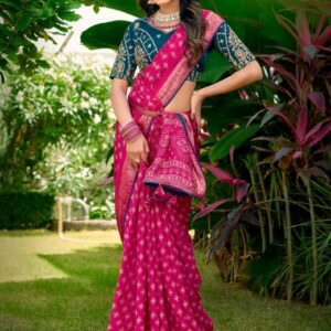 saumya launch dhanvi series 90633 to 90638 mass malo unique sarees in wholesale surat