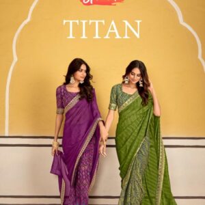 stavan titan series 1001 to 1010 georgette embroidery work gorgeous look saree in wholesale surat