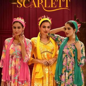 taniksh scarlett series 1001-1006 rayon print suit