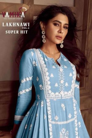 vamika lakhnawi vol 4 super hit series 1023 heavy rayon suit