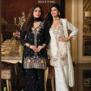 eba lifestyle sanvi black & white series 2426-2427 Hevy chinon wholesale readymade suit