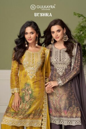 gulkayra designer bushra series 7598-7599 chinon readymade suit