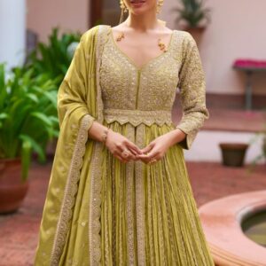 gulkayra designer meenat series 7625 Real Chinon readymade suit