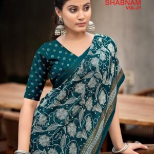 kashvi creation shabnam vol 21 series 2101-2108 dull moss saree