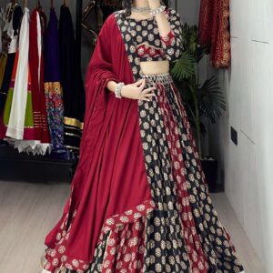 pr grtn8217 rayon cotton azarakh prints fully stitch lehenga choli in wholesale surat