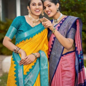 sanskar tex prints akshita series 31001-31006 silk kasab wholesale sarees