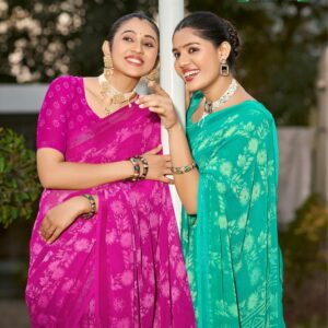 sanskar tex prints manjari series 71001-71006 bember georgette viscose saree