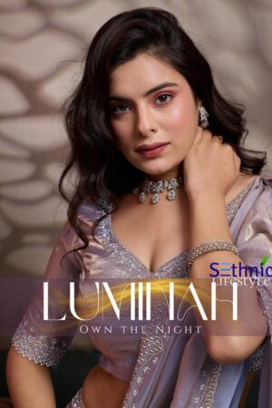 sethnic lifestyle luminah series 112001-112004 velvet satin saree