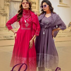 wooglee rangveli series 2001-2004 Rayon Print readymade suit