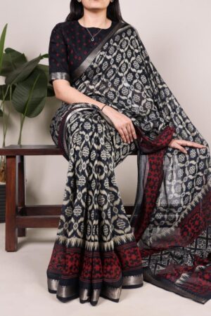 ynf7020 polyester viscose chanderi printed sarees