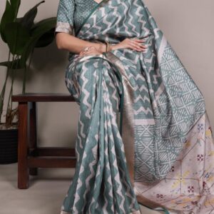 ynf7044 amazing tasar silk printed saree