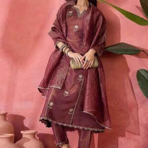 Navya Kurti 227 Shimmer Silk Kurti With Bottom Dupatta Collection Rehmat Boutique
