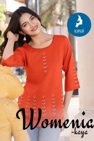 Kaya Womenia Casual Wear Printed Short Kurti Collection Rehmat Boutique
