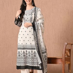 Hr R 1432 Cotton Printed Kurti Bottom With Dupatta Collection Rehmat Boutique