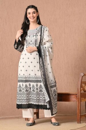 Hr R 1432 Cotton Printed Kurti Bottom With Dupatta Collection Rehmat Boutique