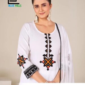 Blue Hills Facolos Embroidery Kurti With Bottom Dupatta Collection Rehmat Boutique