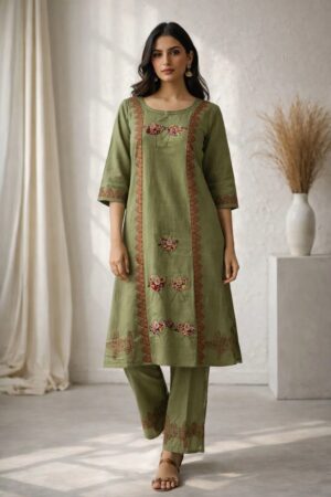 Naisha K 766 Appliqué Work Cotton Kurti With Bottom Collection Rehmat Boutique