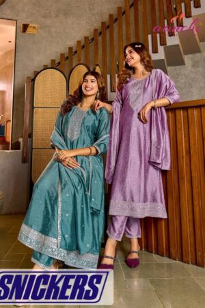 Aanchi Snickers Vichitra Silk Anarkali Kurti With Bottom And Dupatta Rehmat Boutique