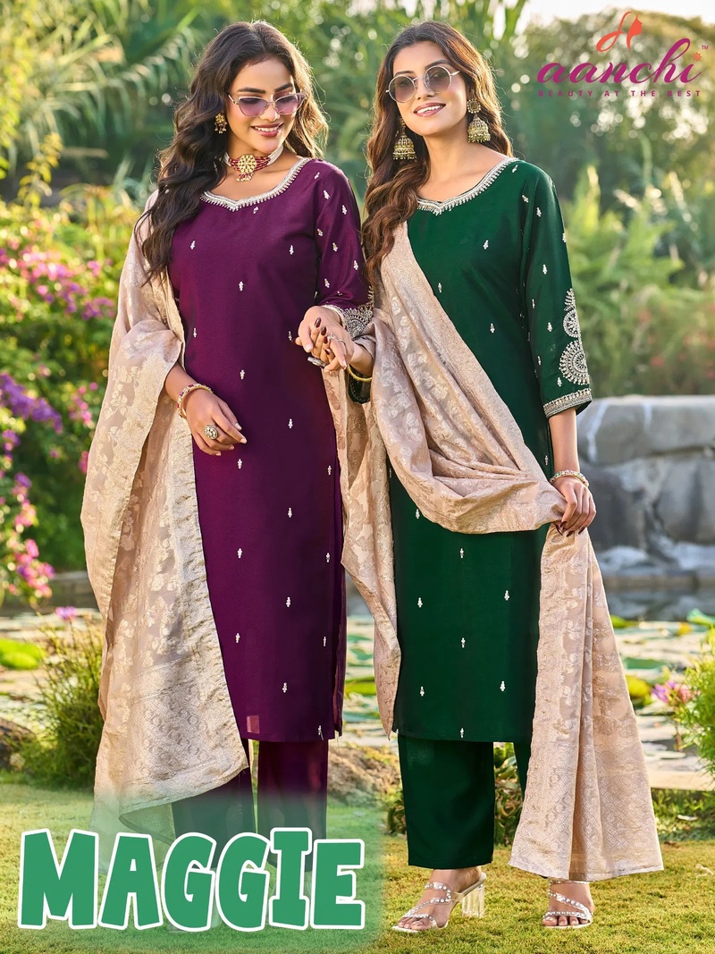 1773407679 Aanchi Maggie Crystal Silk Jacquard Designer Kurti Bottom With Dupatta Rehmat Boutique Aanchi Maggie Crystal Silk Jacquard Designer Kurti Bottom With Dupatta Rehmat Boutique