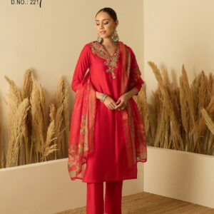 Vouch 221 To 224 Roman Silk Embroidery Kurti Bottom With Dupatta Rehmat Boutique