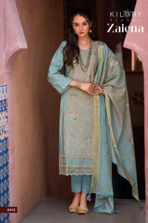 Kilory Zaiena Lawn Cotton Embroiedered Salwar Kameez Collection Rehmat Boutique