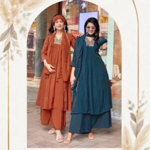 Mittoo Street Wear Mul Chnaderi Handwork Kurti With Bottom Dupatta Rehmat Boutique