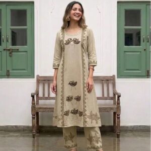 Naisha K 766 Handblock Aline Daily Wear Kurti With Bottom Collection Rehmat Boutique