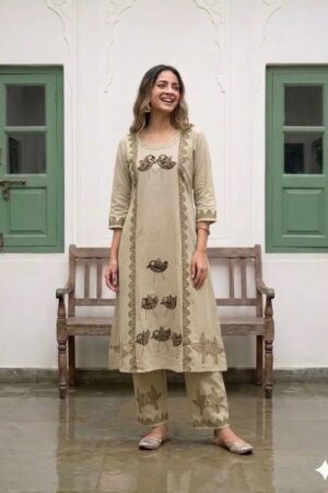 Naisha K 766 Handblock Aline Daily Wear Kurti With Bottom Collection Rehmat Boutique