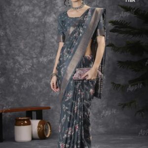 Apple Holland Silk 118 Silk Blend Printed Designer Saree Collection Rehmat Boutique