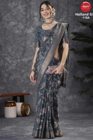 Apple Holland Silk 118 Silk Blend Printed Designer Saree Collection Rehmat Boutique
